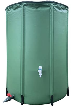 Kit de barril de lluvia, barril de recogida de agua de lluvia, recogedor de agua de lluvia plegable con espiga, contenedor de jardín de gran capacidad, contenedor de almacenamiento de agua de 100