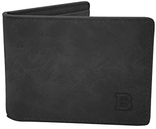 WisePoint Cartera Hombre, Cartera Tarjetero de Cuero PU Billetera Hombre de 8 Ranuras Billetera con Cremallera Bifold, Cartera Piel para Negocios, Viajes, Citas (Gris)