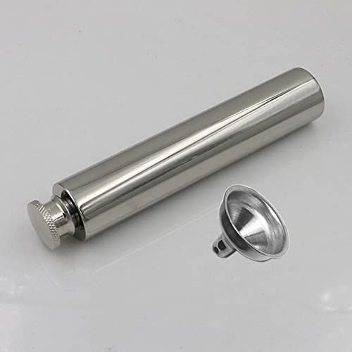 Fiaschetta in Acciaio Inox da 60 ml, fiaschetta Tascabile per Whisky, Piccola fiaschetta da 60 ml, in Acciaio Inox, Portatile, in Metallo, fiaschetta per Vino e Imbuto, Bottiglia per liquori da Uomo