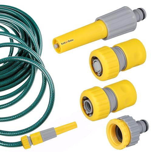 KOTARBAU® Gartenschlauch Anschluss Set 4-teilig 3/4 PVC regulierbare Gartenspritze Schnellkupplung Hahnverbinder Wasserstop Anschlüsse für Gartenschlauch Schlauchverbinder Gartenschlauch 3/4 Zoll