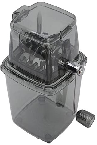 Leopacat Hand Crank Ice Crusher, Manual Hand Crank Operated Breaker, Portable Chopper Transparent Stainless Steel Breaker Making Drinks Machine for Fast Coarse Shaved Fine Chips Ho (Gray)