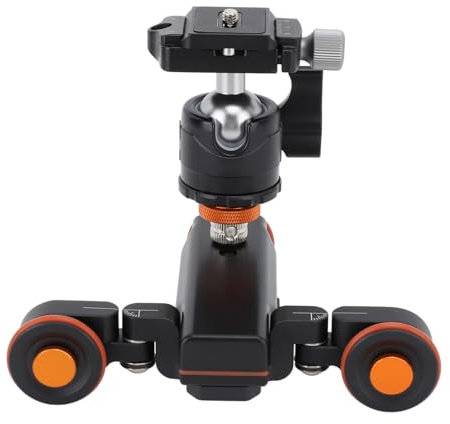 Motorisierter Kamerawagen, Kabellose Fernbedienung, 360 Grad Drehbar mit 3 Einstellbaren Geschwindigkeiten, 3 Kg Tragkraft, Integrierter Kugelkopf, für DSLR-Kameras, Handys,
