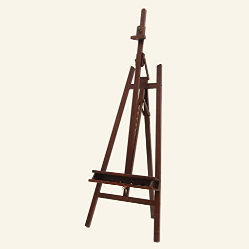 SnamicE Caballete de pie para Pintar, Caballete de Madera de Haya con Altura Ajustable para Pintar en Estudio, Color Rojo,Red
