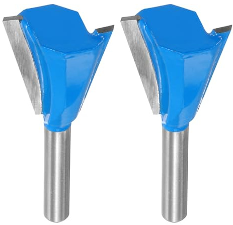 HARFINGTON 2pcs Dovetail Router Bit 1 Diameter 1/4 Shank Tungsten Carbide 14 Degree Dovetail Joint Drill Bit for Box Drawer Cabinet Joints Fine Woodworking