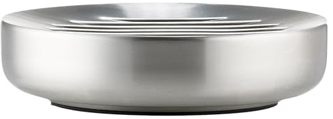 Zone Denmark Ume Seifenschale, Seifenhalter, Seifenablage fürs Waschbecken, Steinzeug mit Soft Touch-Beschichtung, Durchm. 12 cm, Metall