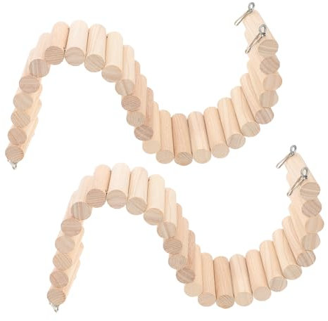 Toyvian 2pièces Échelle Bois pour Hamsters De Pont Jouet Exercice pour Animaux De Compagnie pour Hamsters Cochons Et Gerbilles Utilisation Intérieure Et Extérieure Facile à