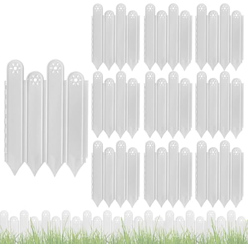 Ylnailky Bordillo para Jardinería, Borde para Parterres De Flores, Barrera Protectora de 10 Piezas, Valla Decorativa para la Delimitación de Césped, Patio, Caminos, Macizos de Flores, Jardín y