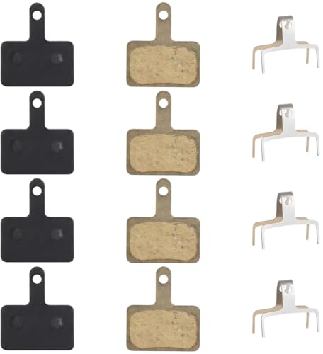 DORKIN Pastiglie freni per bicicletta, 4 paia di pastiglie freno per bicicletta per modelli Shimano TRP Deore BR-M575, B01s, Mt200, M525, M515, T615, T675, M505, M495, M486 e M485.