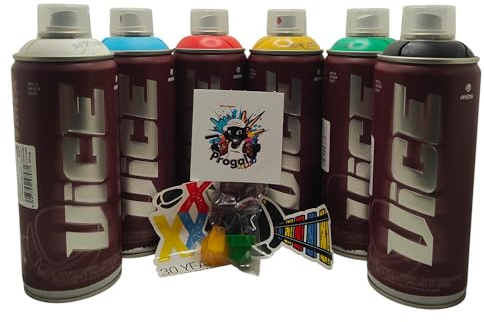 PROGAL COLORS Miami Vice Spray Graffiti + 3 Buses (6 x 400 ml Haute Pression)