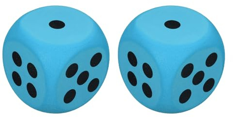 QUARKZMAN 2 Dadi In Schiuma, 8cm/3.15 Pollici Dado EVA A 6 Facce Palla Antistress blocco Comprimibili Per Giochi Da Tavolo Allevia Stress E Ansia (Blu)