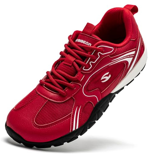 HOBIBEAR Barefoot Shoes for Women Men Walking Wide Toe Sneaker Unisex Zero Drop Causal Non Slip Footwear Trainers Shoes Red