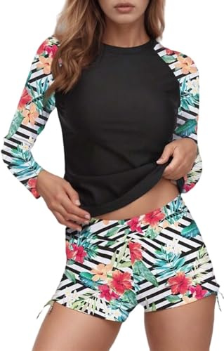 Camiseta Neopreno Mujer Bañador Neopreno Mujer Bañadores Deportivos Trajes De Baño Tallas Grandes Traje Ropa Protección Solar Suit con Short Natación Natacion Bathing for Women Piscina Swimsuit