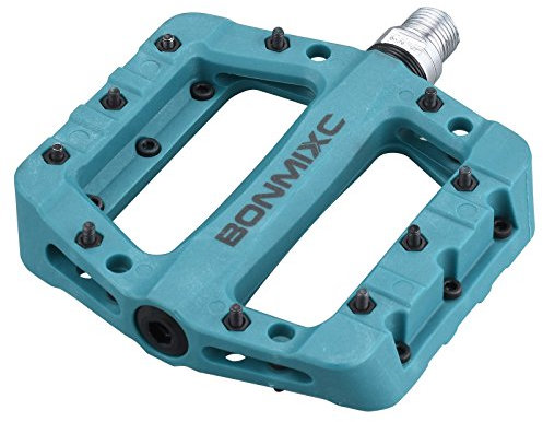 BONMIXC Nylon Rennradpedale 9/16 Zoll Gewinde Breite Plattform Fahrradpedale Cr-Mo Spindel Abgedichtet Lager Leichte Fahrradpedale (Blau)