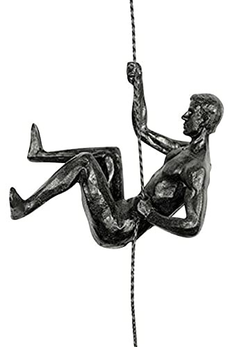TAOYUN Climbing Man Wall Decor Resin Iron Wire Wall Hanging Decorations Art Sculpture Figures Retro Hanging Statue Home Decor Gifts