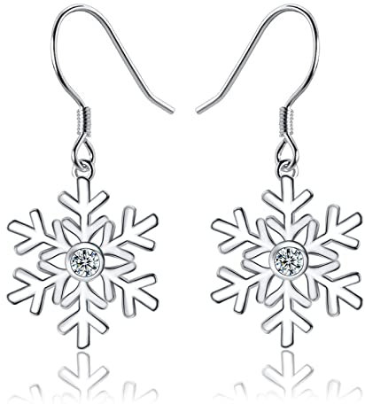 Loutade Ohrringe Silber Hängend, 925 Sterling Silber Damen Ohrringe Hängend, Haken Stern Silber Ohrhänger Ohrringe Lang, Leicht Hypoallergen Ohrringe Silber 925 Hängend für Mädchen zum Geburtstag