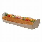 LGT Disposable Takeaway BBQ Cardboard BAGUETTE Hot Dog Sausage Roll Sub Sandwich Holders Fast Food Packaging Box Serving Tray Container (100)