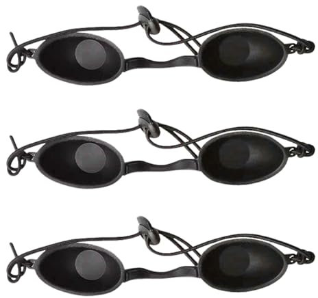 LEEQ 3 pcs Lunettes de Protection UV - Lunettes Bronzage, Masque Yeux Contre Rayons UV, Lunettes de Solarium pour Le Traitement Cosmétique au Laser, l'épilation IPL, la Protection UV