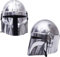 Silver Mandalorian Helmet 18 Guage Steel Halloween Costume Theater Role-Play Halloween Helmet