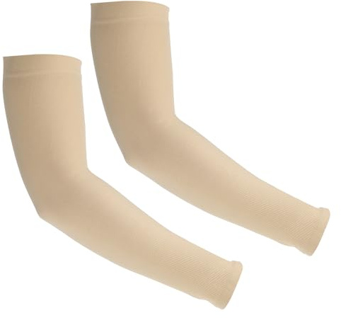 PATIKIL 1 Coppia di Manicotti per Braccia, Manicotti Protettivi per Braccio Manicotti Raffreddanti per Protezione Solare Sport Escursionismo Equitazione, Beige