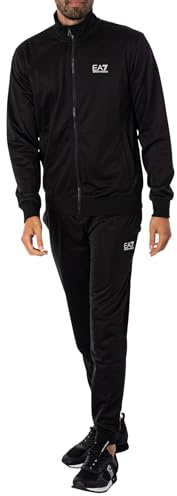 EA7 Herren Trainingsanzug Mit Logo Und Reißverschluss, Black, S