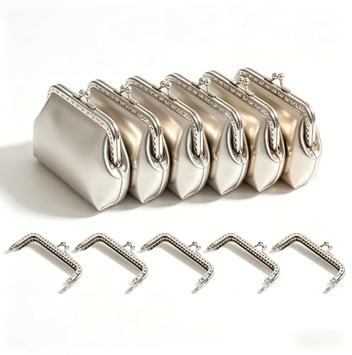 Telaio in metallo da 10 pezzi con chiusura a bacio per portafoglio borsa borsetta chiusura a bacio per borse borsette fai da te borsa dal design quadrato