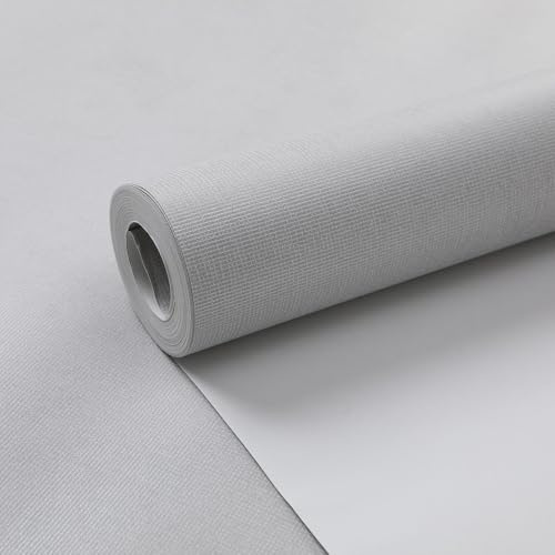 Pamatio 53cm X 9.5m Wallpaper Non-Woven Simple Effect Modern Plain Light Grey Wallpaper - Looks Like Crackle Texture- for Bedroom Living Room Corridor Modern Wall Decorative