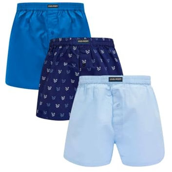 Lyle & Scott Darwin Boxershorts aus Baumwolle - 3er-Set Unterhosen Herren - Lockerer Sitz - Elastischer Bund mit Schriftzug- Adler-Logo
