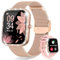 Fitnynxos Smartwatch Donna con Chiamata, 1,75 HD Orologio Smart Watch con 130+ Sport, Cardiofrequenzimetro, SpO2, Sonno, Ciclo Mestruale, Fitness Activity Tracker IP68 Android/iOS Oro, Regalo Donna