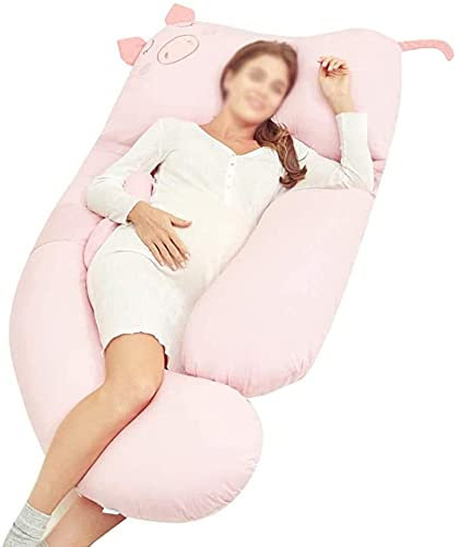 Graviditetskudde Gravid- och kroppskuddar Gravidkudde, Kroppskudde, U-formad Graviditetskudde, Helkroppsstödskudde, Gravidkudde med avtagbart satinöverdrag (rosa storlek)