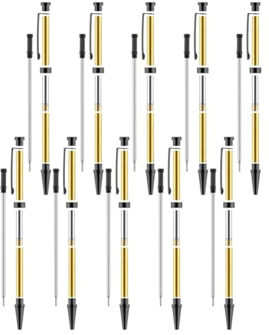 GNURBDILFO 10 Pcs Pen Kits for Wood Turning 7mm Slimline Pen Twist Kit with Refill Lathe Turning Supplies Black