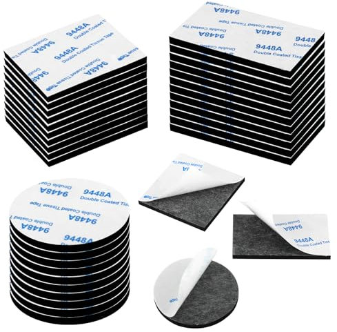 MXTIMWAN Cinta Doble Cara Extrafuerte, 32 Piezas Almohadillas De Doble Cara, Cinta Adhesiva Doble Cara Espuma, Almohadillas Adhesivas Para Automóviles, Hogar Y Oficina, Rectángulo & Cuadrado & Redondo