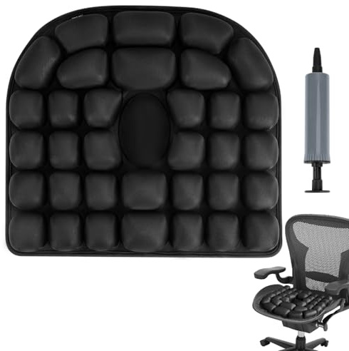 Kimburg Inflatable Travel Seat Cushion, Relieve Pessure Hips, 3D Airbag Wheelchair Pad Portable Car Seat Cushions for Office Chair, Wheelchair, Stadiums, Dining Chair
