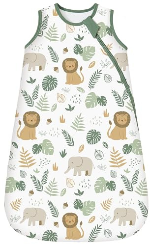 Chilsuessy Baby Schlafsack 2.5 Tog Winter Babyschlafsack Baumwolle Baby Ganzjahresschlafsack Neugeborene Winterschlafsack, 2.5 Tog/Löwen Wald, 67cm/0-6 Monate