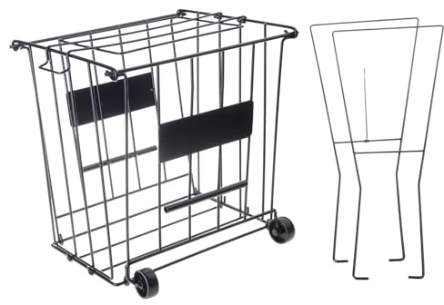 UncleS Contenedor De Pelotas Tenis Cesta Almacenamiento Contenedor Metal Herramienta Entrenamiento Superior Portátil para Fácil Recogida Parte Superior para Fácil Recogida Y