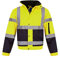 Men's Hi Vis Bomber Jackets Soft Warm Cosy Waterproof Hi Viz Work Safety Security Bomber Jackets (Yellow/Navy, Large)