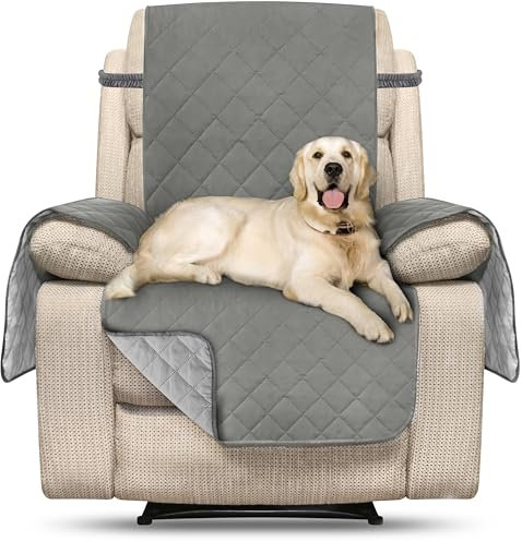 Utopia Bedding Resistente al Agua Funda de Sofa Reclinable, Reversible Protector para Sofás con Correas elásticas para Mascotas Cubre Sofa (Gris)