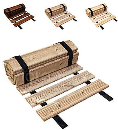 Floranica Camino de jardín Enrollable 30 cm x 1 ml - No tratado Ajustable Madera de alerce Camino desplegable