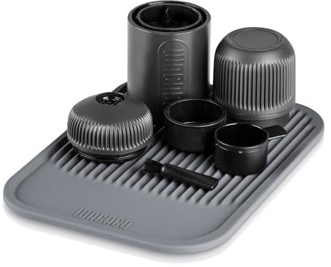 WACACO Abtropfmatte aus Silikon Hitzebeständig und Rutschfest, Abtropfmatte Geschirr fur Espressomaschine, Multifunktional Silikonmatte, Spülbeckenmatte(Kompakt)