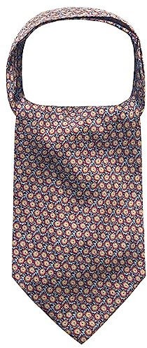 WANYING Hombres Retro Ascot Corbatas Jacquard Tejido Bufanda de Corbatas Clásico Retro Chic para Caballero - C08 Relatively Thin - Floral Marrón