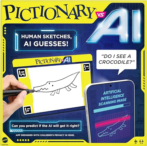 Pictionary Vs. AI Family Game for Kids and Adults and Game Night Using Artificial Intelligence for 2 4 Players, HYB09