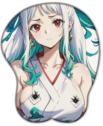 One Piece Yamato 3D Tapis de Souris de Dessin Animé Stéréoscopique, Tapis de Souris antidérapant pour PC et Ordinateurs Portables