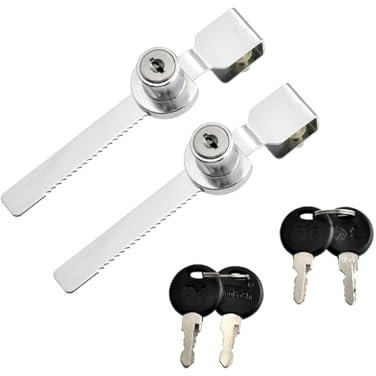 JZK 2x Cerradura trinquete para puerta corredera vidrio con llave diferente, cerradura vitrina cristal vidrio, puerta de armario cerradura de escaparate, bloqueo deslizante para vivarium o terrario