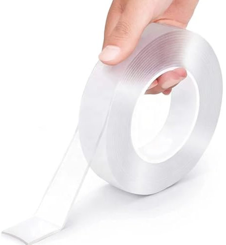 Double Sided Tape Heavy Duty, Nano Mounting Tape Removable Mounting Extra Adhesive Grip Tape,Washable Sticky Strong Wall Strips Transparent Poster Carpet for Paste Items,Household,Multi-purpose.