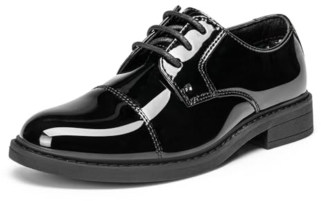 Bruno Marc Boy’s Dress Oxford Formal Shoes,Size 1 Little Kid,Black-Pat,SBOX211K
