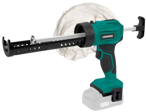 VONROC Batteripatronpress, patronpistol [ny modell] – 20 V – 4 stegs flöde, silikonpistol utan batteri och laddare