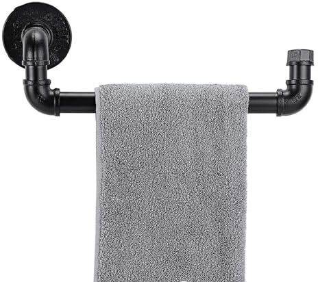 Portasciugamani a tubo industriale vintage in metallo per bagno, camera da letto, armadio, lavanderia, ufficio, cucina, porta asciugamani da parete.