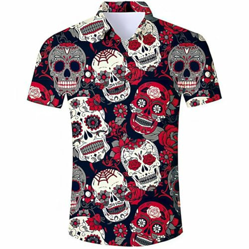 NebulaGlam Mens Christmas Shirt 3D Printed Dress Shirts Short Long Sleeve Xmas Party Halloween Theme Novelty Santa Claus Shirt
