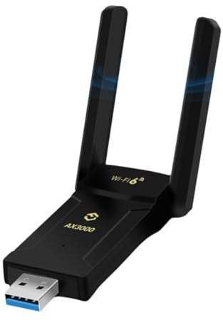 Oiqippnbv AX3000 WiFi 6E BT5.2 Adattatore USB WiFi 6E BT5.2 AX3000 USB WiFi Adattatore Retespellino USB3.0 Tri-Band 2.4G/5G/6GHz WiFi 6 Scheda di Rete Wireless per Win10/11