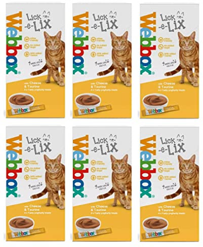 Webbox Lick-e-Lix Yoghurt with Cheese and Taurine 5 x 15g Sachets (Pack of 6)