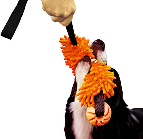 Dingo Agility Mop Bite Tug Flyttbar Ball Bungee Chaser Orange 15586